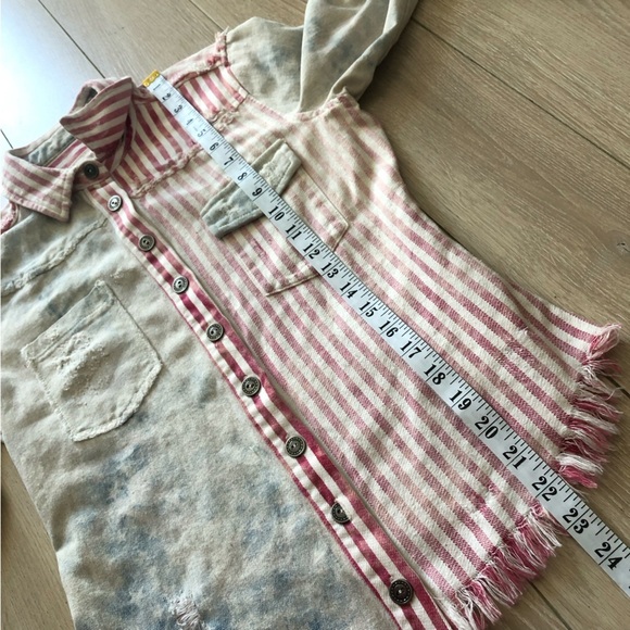 Free People We The Free Americana Distressed Button Down Shirt Size XS - Picture 6 of 15